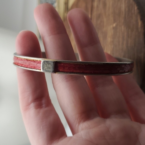 B2021 red leather snake patterned buckle bracelet y2k‎ 1990s - Picture 2 of 3